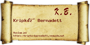 Kripkó Bernadett névjegykártya