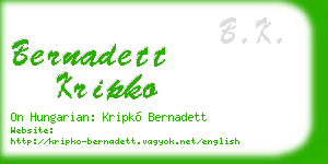 bernadett kripko business card